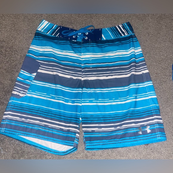 Under Armour Other - Under Armour HeatGear Loose Storm Board Shorts - Men’s Blue Stripe, Size 34